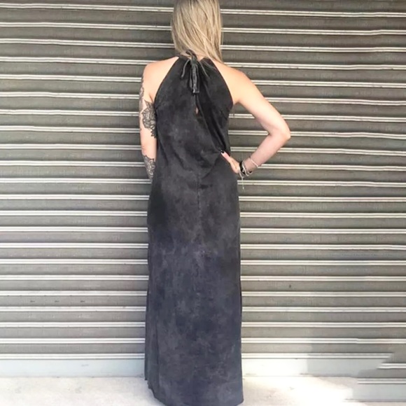 Skull & Roses Maxi Dress NEW Charcoal Gray - Picture 4 of 12
